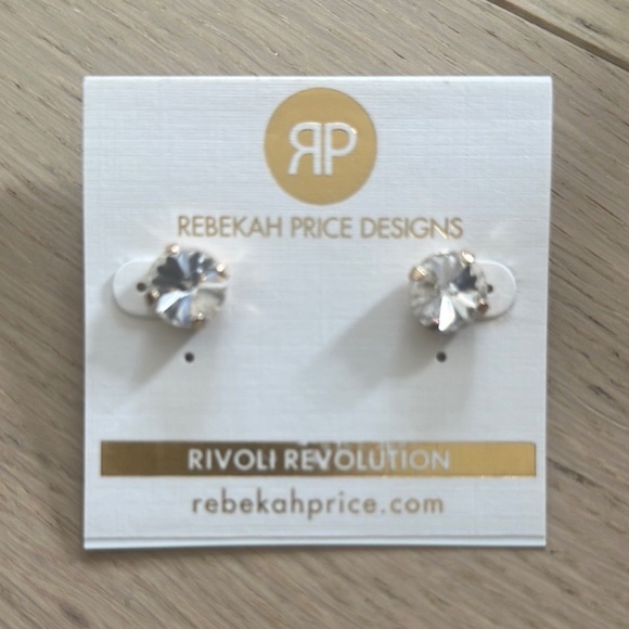 REBEKAH PRICE Crystal and Gold Earrings - 0.5 inches, Swarovski crystals - Picture 4 of 8